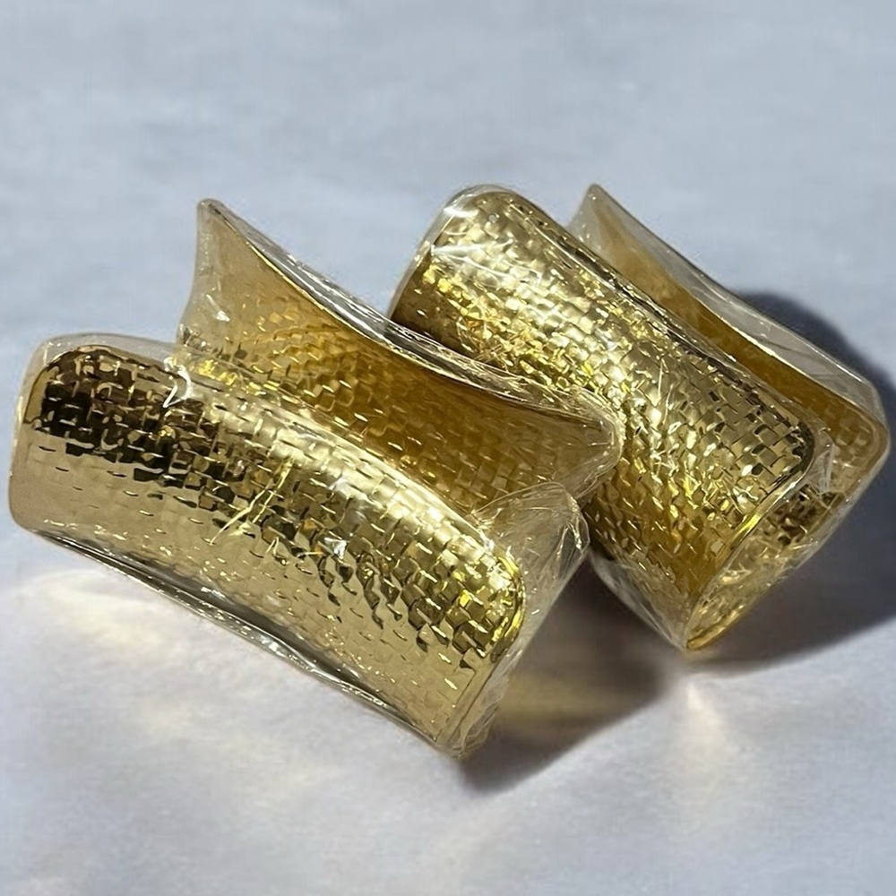 14K Gold Plated Cuff Bangle Bracelets